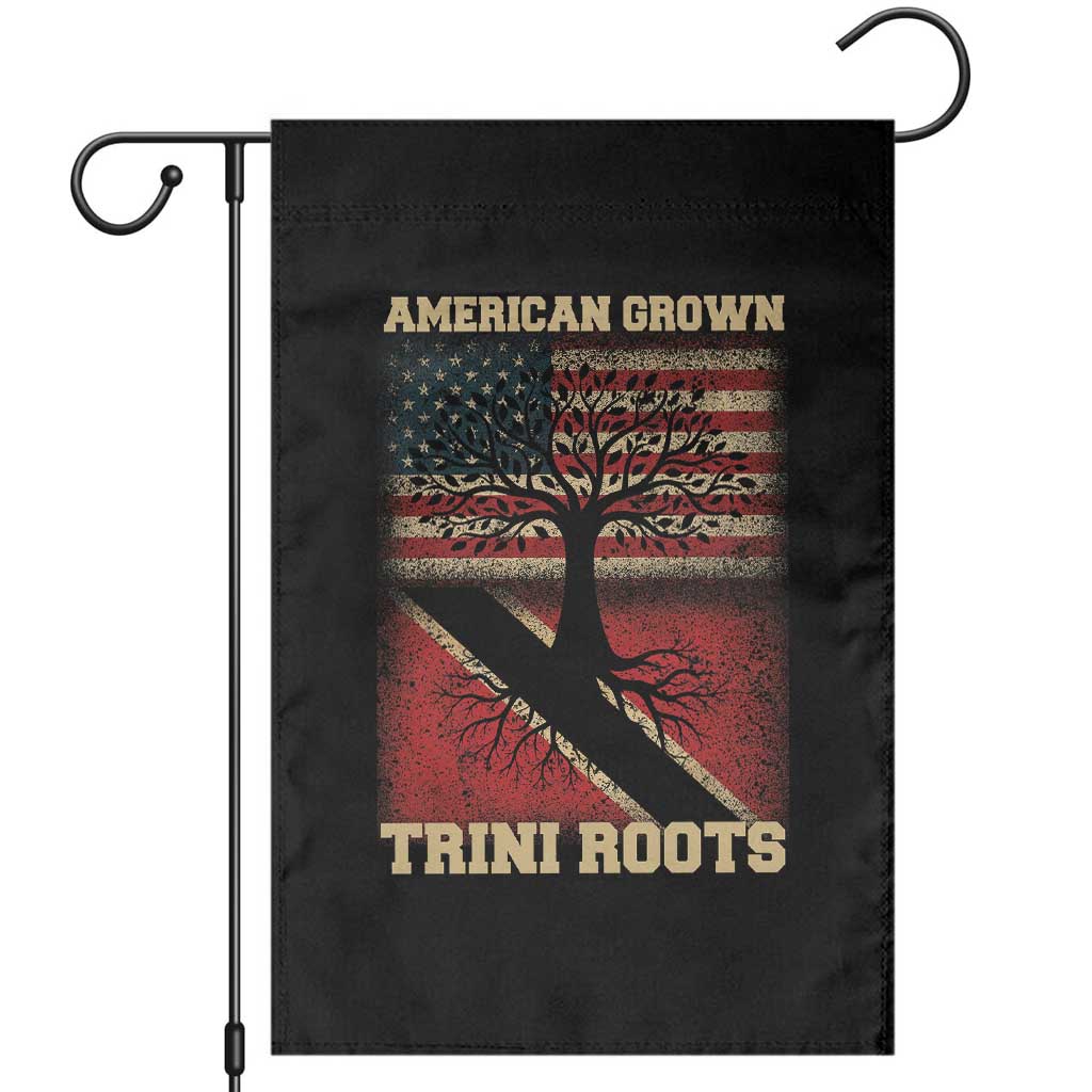 American Grown Trini Roots Garden Flag Trinidad and Tobago USA Flag Trinidadian Proud Us TS10 Black Print Your Wear