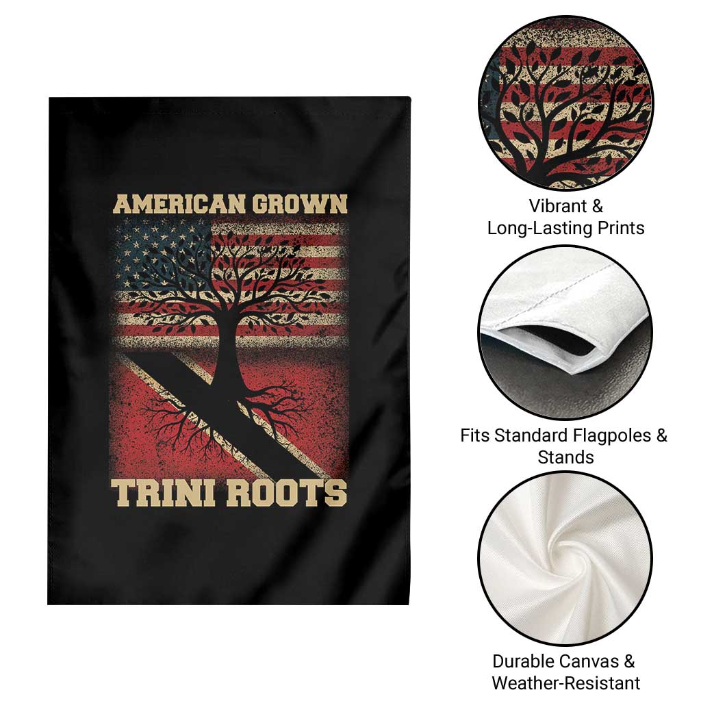 American Grown Trini Roots Garden Flag Trinidad and Tobago USA Flag Trinidadian Proud Us TS10 Print Your Wear