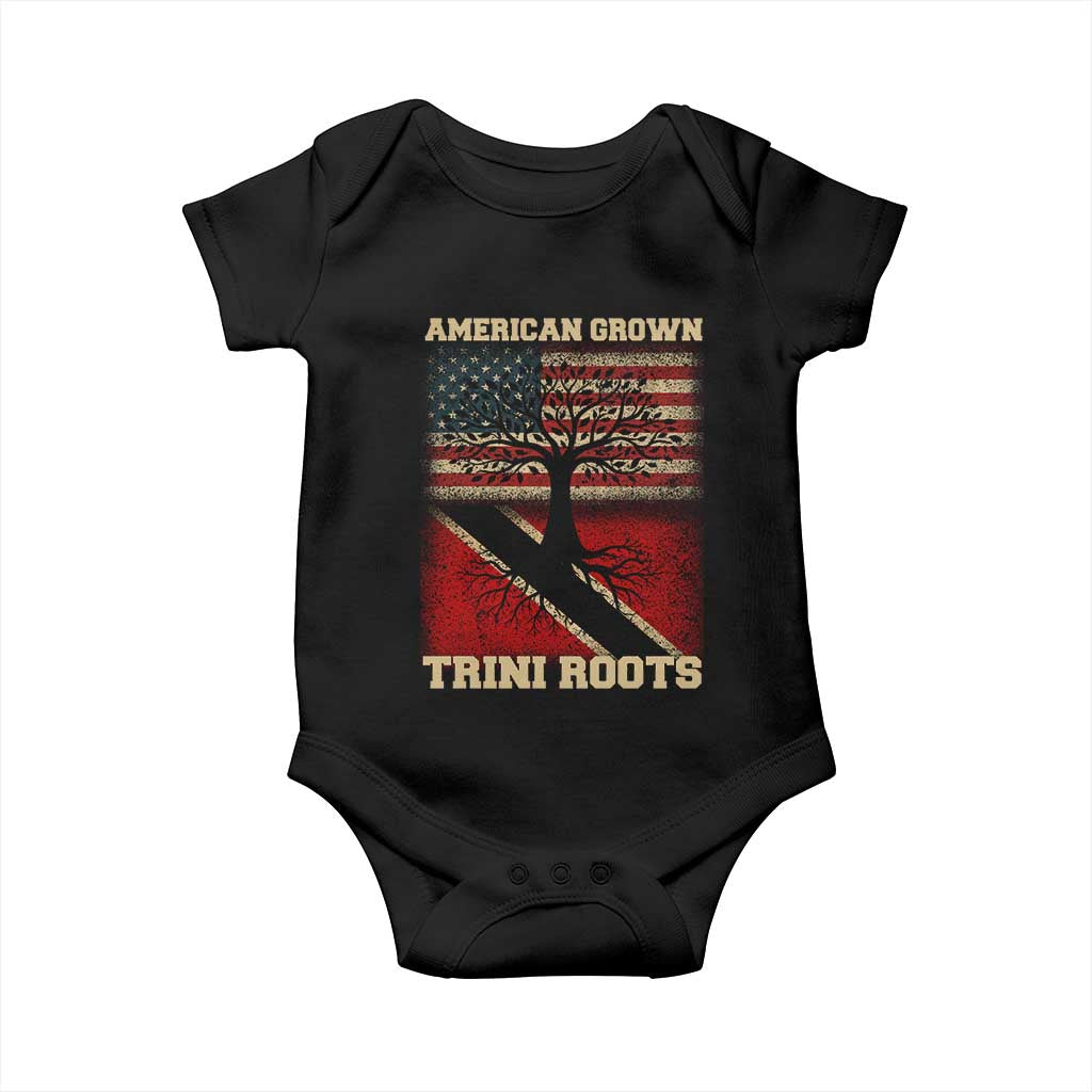 American Grown Trini Roots Baby Onesie Trinidad and Tobago USA Flag Trinidadian Proud Us TS10 Black Print Your Wear