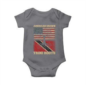American Grown Trini Roots Baby Onesie Trinidad and Tobago USA Flag Trinidadian Proud Us TS10 Charcoal Print Your Wear