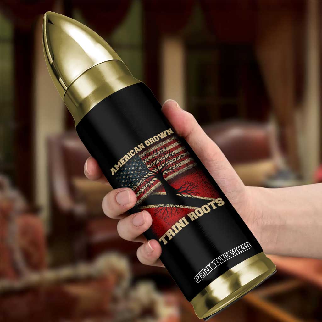 American Grown Trini Roots Bullet Tumbler Trinidad and Tobago USA Flag Trinidadian Proud Us TS10 Print Your Wear