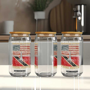 American Grown Trini Roots Glass Can Trinidad and Tobago USA Flag Trinidadian Proud Us TS10 Print Your Wear