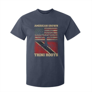 American Grown Trini Roots T Shirt For Kid Trinidad and Tobago USA Flag Trinidadian Proud Us TS10 Navy Print Your Wear