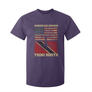 American Grown Trini Roots T Shirt For Kid Trinidad and Tobago USA Flag Trinidadian Proud Us TS10 Purple Print Your Wear