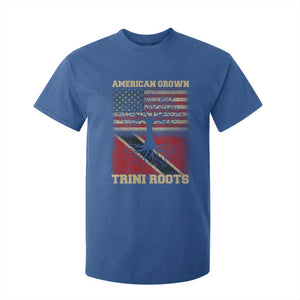 American Grown Trini Roots T Shirt For Kid Trinidad and Tobago USA Flag Trinidadian Proud Us TS10 Royal Blue Print Your Wear