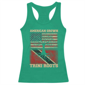 American Grown Trini Roots Racerback Tank Top Trinidad and Tobago USA Flag Trinidadian Proud Us TS10 Irish Green Print Your Wear