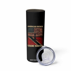 American Grown Trini Roots Skinny Tumbler Trinidad and Tobago USA Flag Trinidadian Proud Us TS10 Print Your Wear