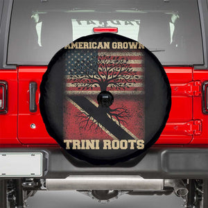 American Grown Trini Roots Spare Tire Cover Trinidad and Tobago USA Flag Trinidadian Proud Us TS10 Black Print Your Wear