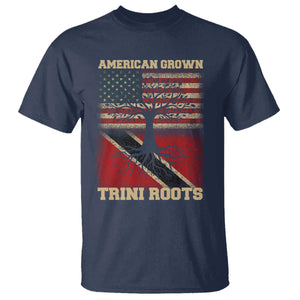 American Grown Trini Roots T Shirt Trinidad and Tobago USA Flag Trinidadian Proud Us TS10 Navy Print Your Wear
