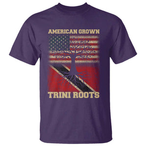 American Grown Trini Roots T Shirt Trinidad and Tobago USA Flag Trinidadian Proud Us TS10 Purple Print Your Wear