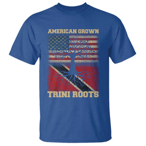 American Grown Trini Roots T Shirt Trinidad and Tobago USA Flag Trinidadian Proud Us TS10 Royal Blue Print Your Wear