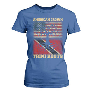American Grown Trini Roots T Shirt For Women Trinidad and Tobago USA Flag Trinidadian Proud Us TS10 Royal Blue Print Your Wear