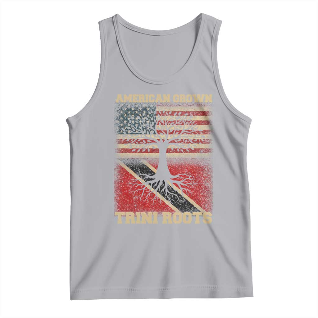 American Grown Trini Roots Tank Top Trinidad and Tobago USA Flag Trinidadian Proud Us TS10 Athletic Heather Print Your Wear