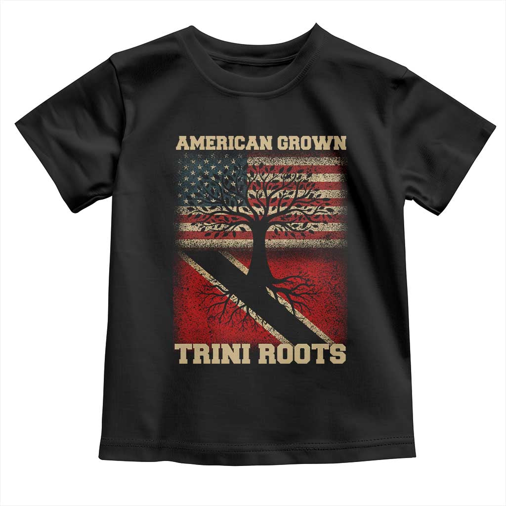 American Grown Trini Roots Toddler T Shirt Trinidad and Tobago USA Flag Trinidadian Proud Us TS10 Black Print Your Wear