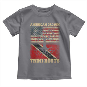 American Grown Trini Roots Toddler T Shirt Trinidad and Tobago USA Flag Trinidadian Proud Us TS10 Charcoal Print Your Wear