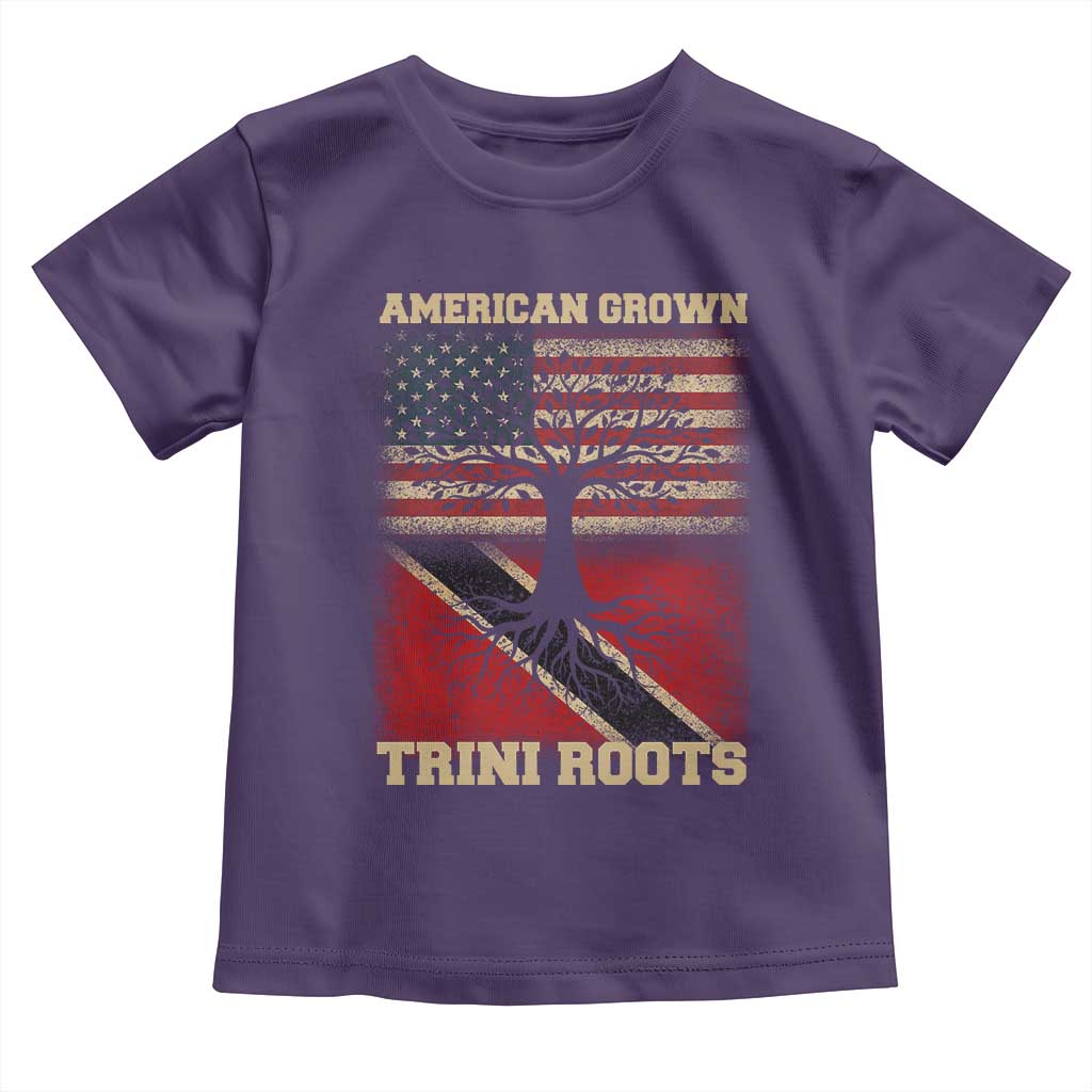 American Grown Trini Roots Toddler T Shirt Trinidad and Tobago USA Flag Trinidadian Proud Us TS10 Purple Print Your Wear