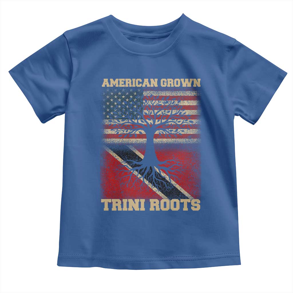 American Grown Trini Roots Toddler T Shirt Trinidad and Tobago USA Flag Trinidadian Proud Us TS10 Royal Blue Print Your Wear