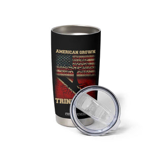 American Grown Trini Roots Tumbler Cup Trinidad and Tobago USA Flag Trinidadian Proud Us TS10 Print Your Wear
