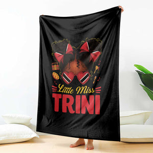 Little Miss Trinidad And Tobago Throw Blanket Afro Black Messy Bun Girl Trini Flag Bow TS10 Print Your Wear