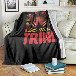 Little Miss Trinidad And Tobago Throw Blanket Afro Black Messy Bun Girl Trini Flag Bow TS10 Print Your Wear
