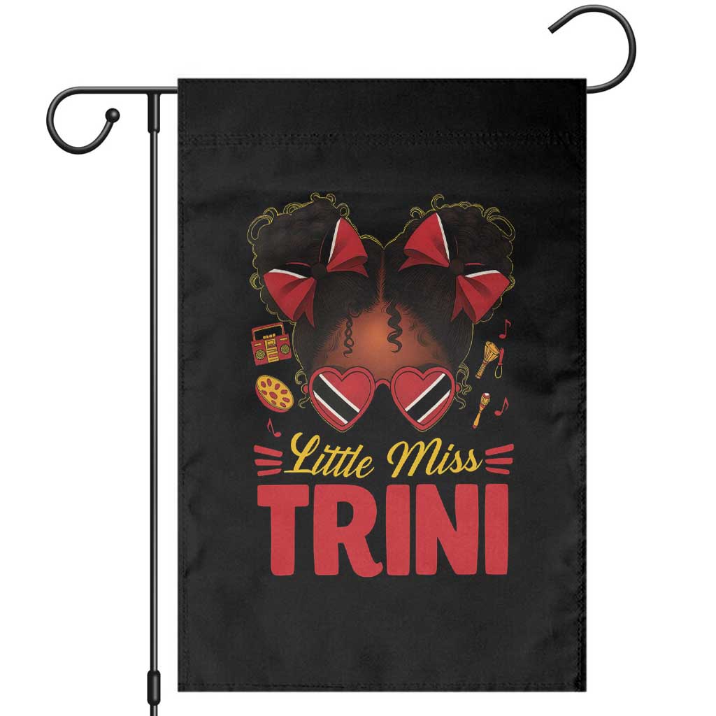 Little Miss Trinidad And Tobago Garden Flag Afro Black Messy Bun Girl Trini Flag Bow TS10 Black Print Your Wear