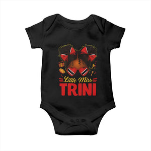 Little Miss Trinidad And Tobago Baby Onesie Afro Black Messy Bun Girl Trini Flag Bow TS10 Black Print Your Wear