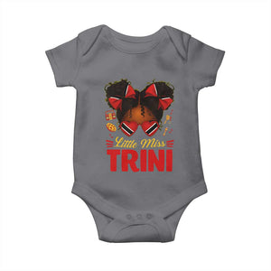 Little Miss Trinidad And Tobago Baby Onesie Afro Black Messy Bun Girl Trini Flag Bow TS10 Charcoal Print Your Wear