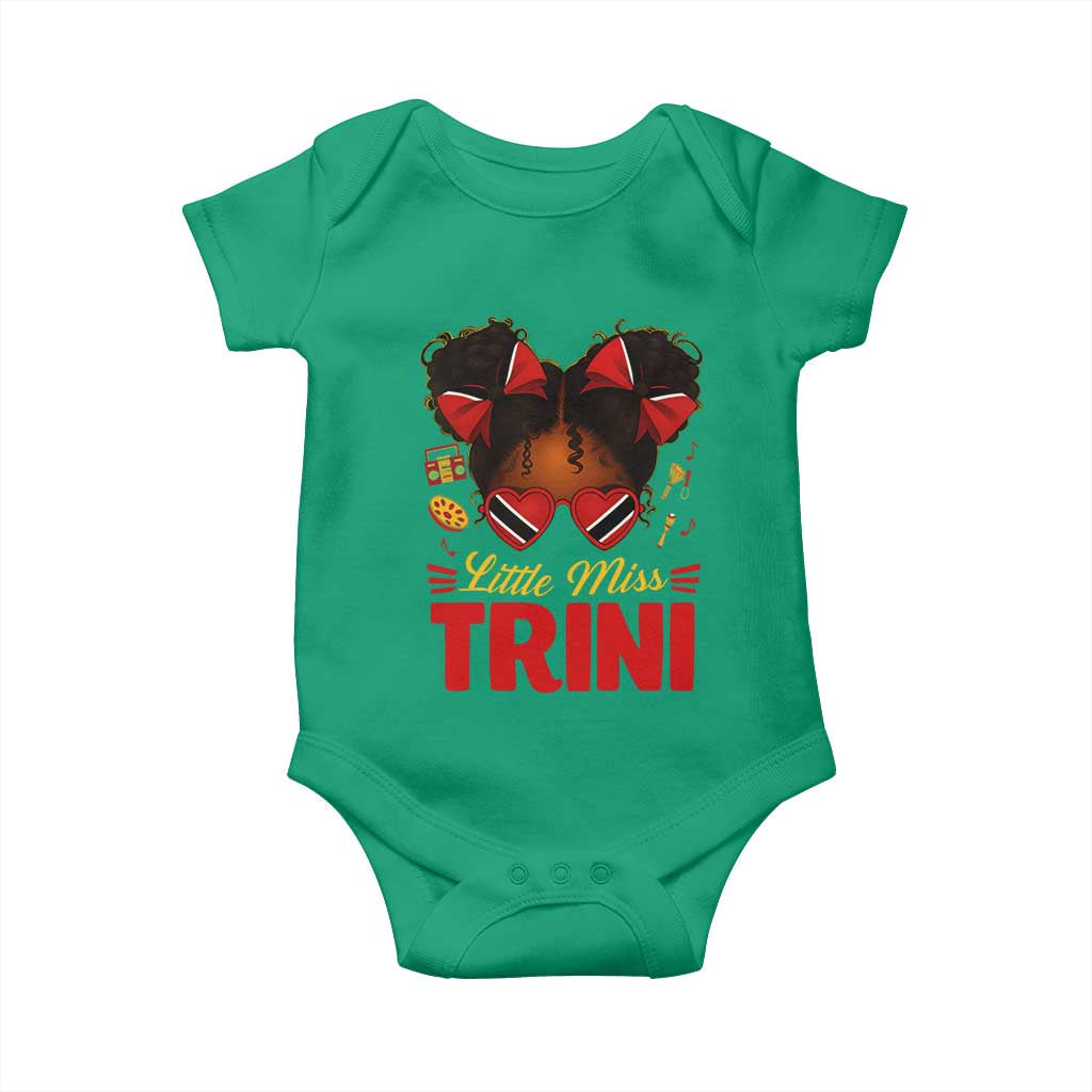 Little Miss Trinidad And Tobago Baby Onesie Afro Black Messy Bun Girl Trini Flag Bow TS10 Irish Green Print Your Wear