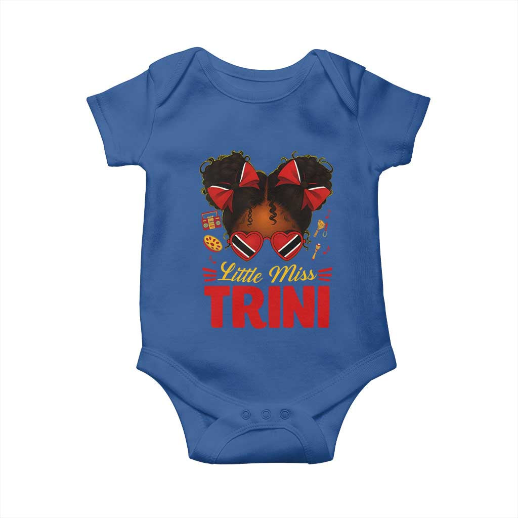 Little Miss Trinidad And Tobago Baby Onesie Afro Black Messy Bun Girl Trini Flag Bow TS10 Royal Blue Print Your Wear