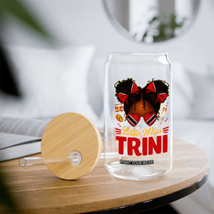 Little Miss Trinidad And Tobago Glass Can Afro Black Messy Bun Girl Trini Flag Bow TS10 Print Your Wear