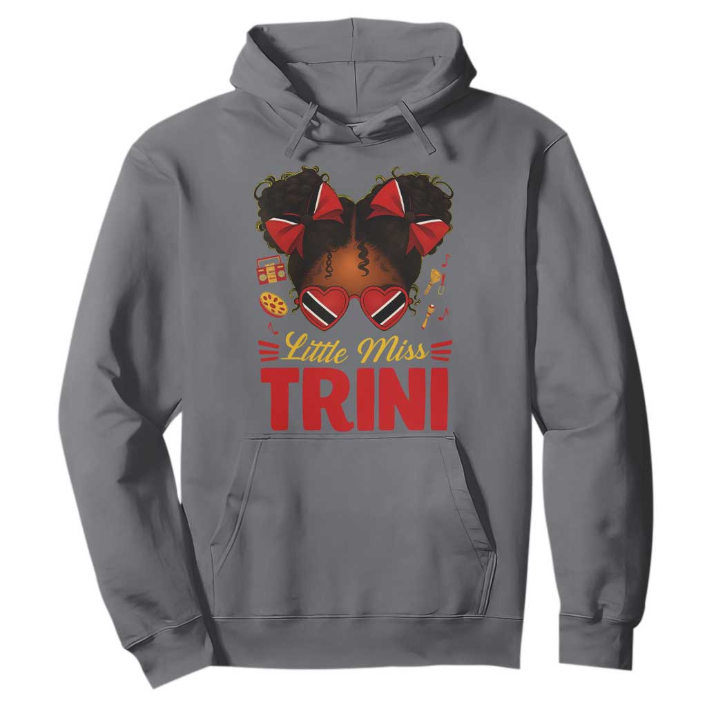 Little Miss Trinidad And Tobago Hoodie Afro Black Messy Bun Girl Trini Flag Bow TS10 Charcoal Print Your Wear