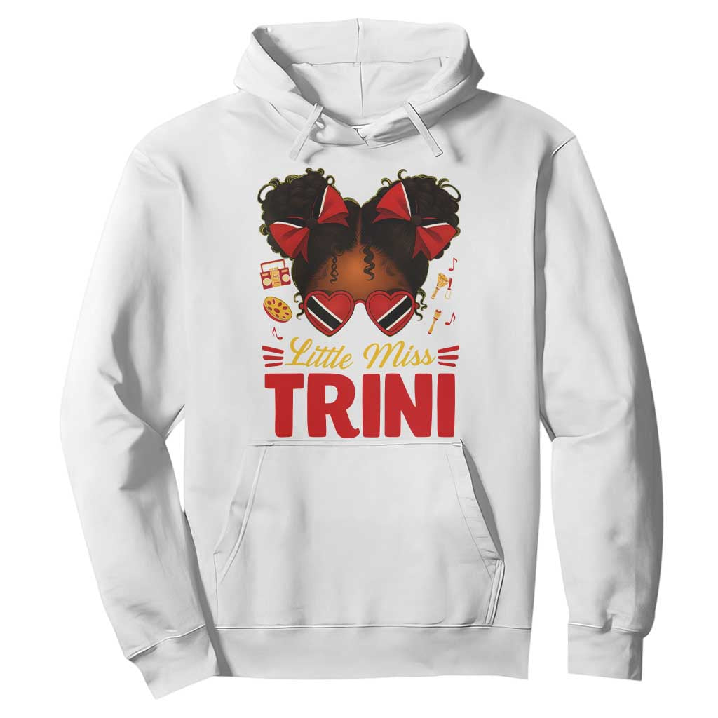 Little Miss Trinidad And Tobago Hoodie Afro Black Messy Bun Girl Trini Flag Bow TS10 White Print Your Wear