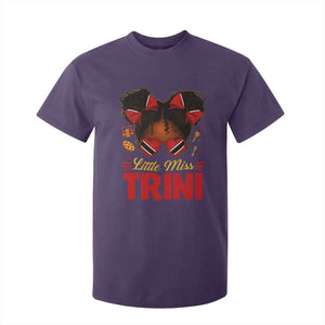 Little Miss Trinidad And Tobago T Shirt For Kid Afro Black Messy Bun Girl Trini Flag Bow TS10 Purple Print Your Wear