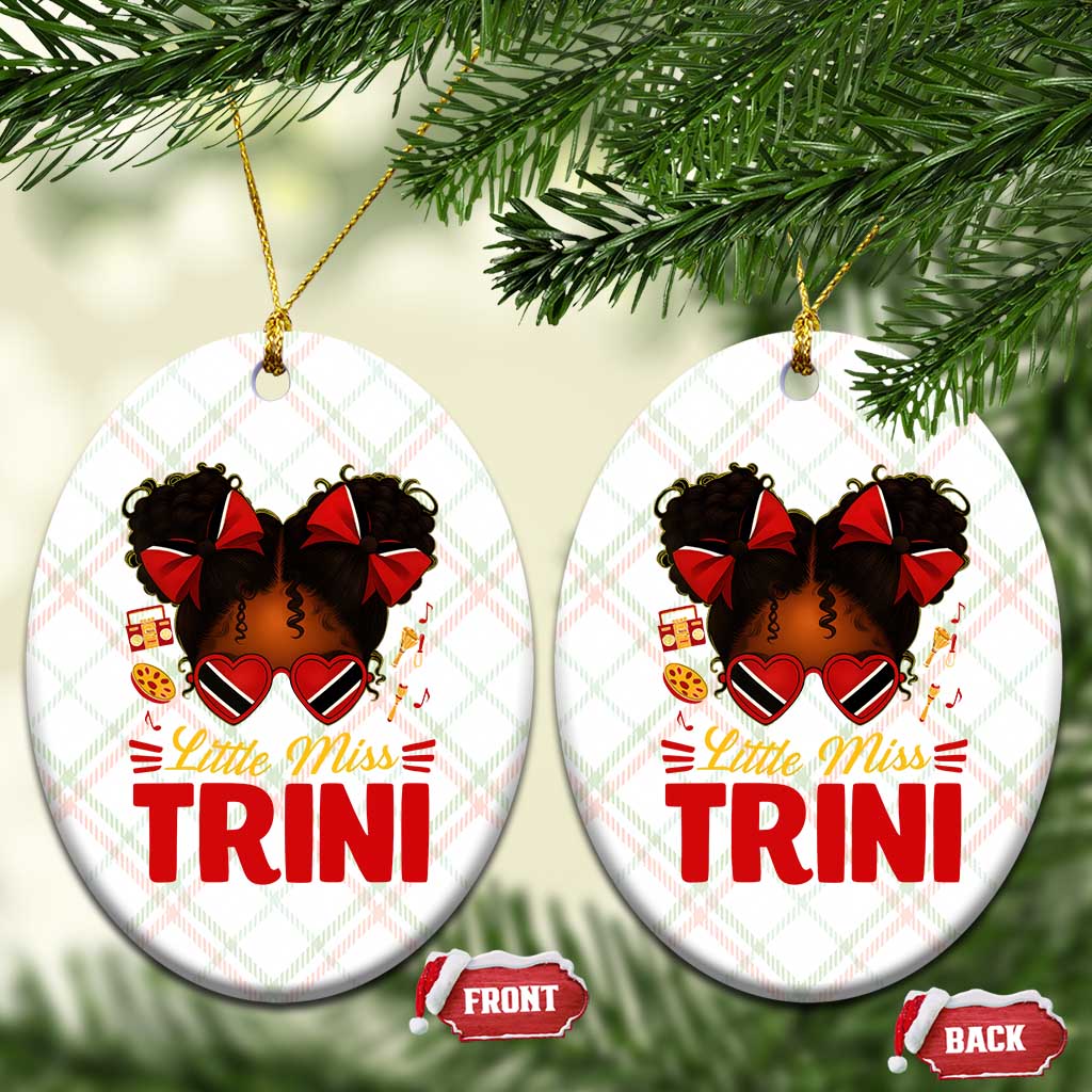 Little Miss Trinidad And Tobago Ceramic Ornament Afro Black Messy Bun Girl Trini Flag Bow TS10 Print Your Wear