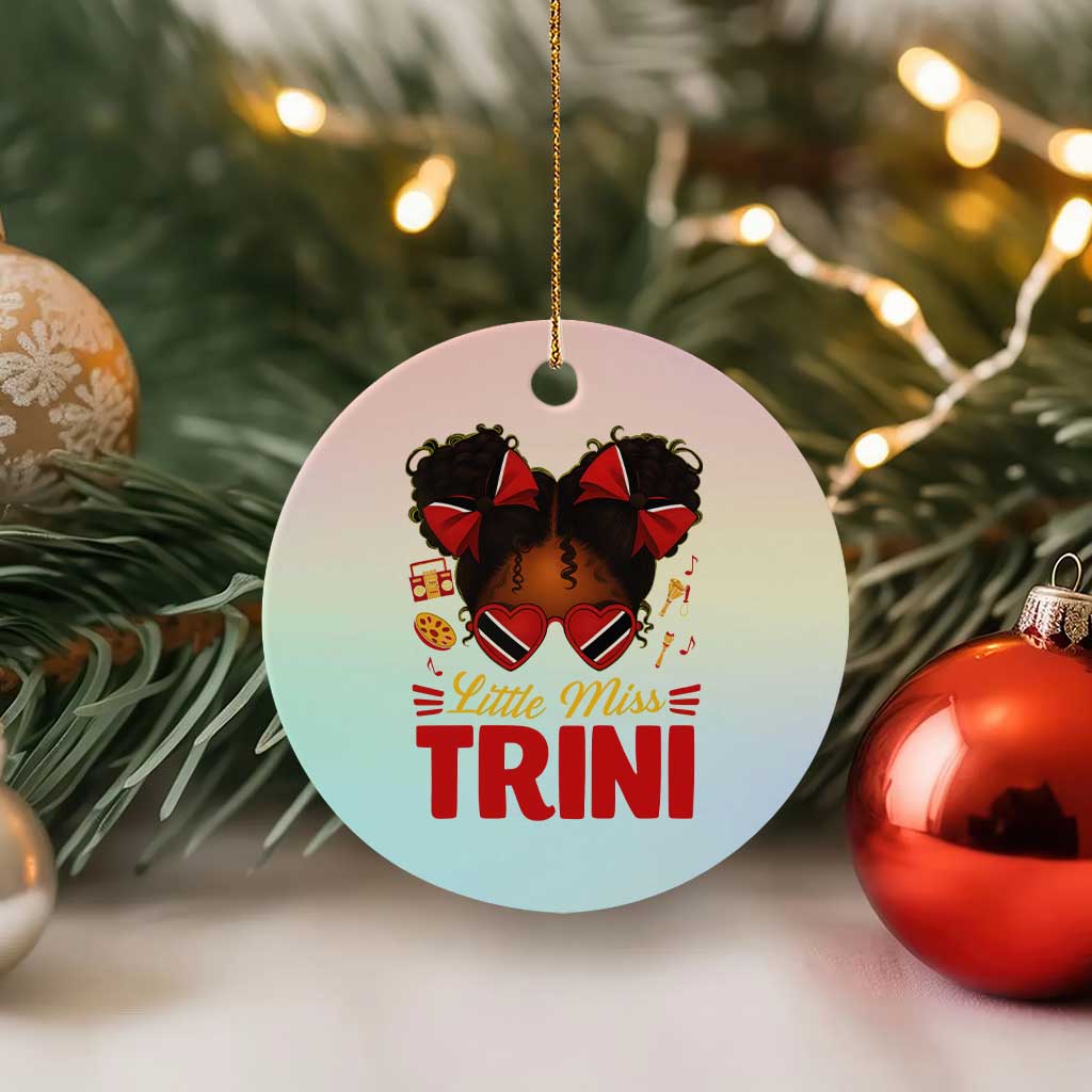 Little Miss Trinidad And Tobago Ceramic Ornament Afro Black Messy Bun Girl Trini Flag Bow TS10 1pc Pastel Print Your Wear