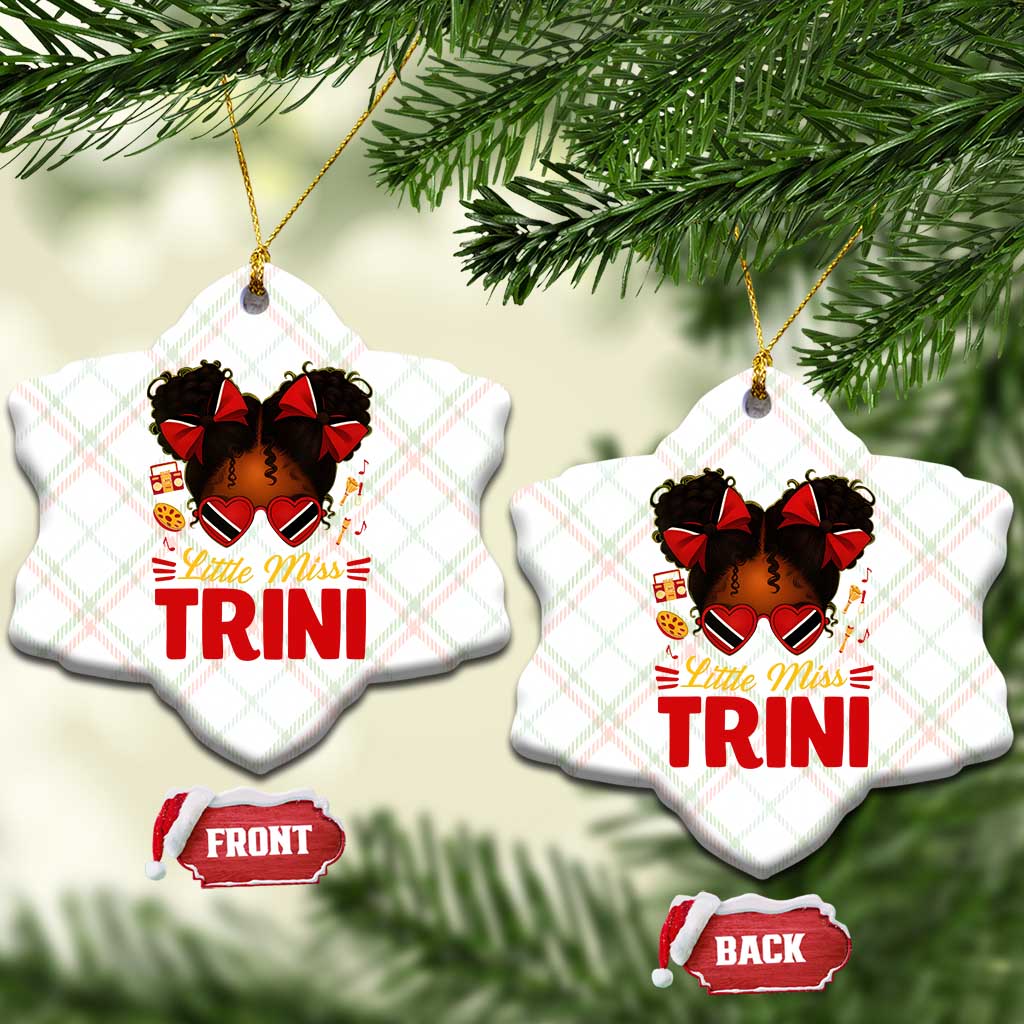 Little Miss Trinidad And Tobago Ceramic Ornament Afro Black Messy Bun Girl Trini Flag Bow TS10 Print Your Wear