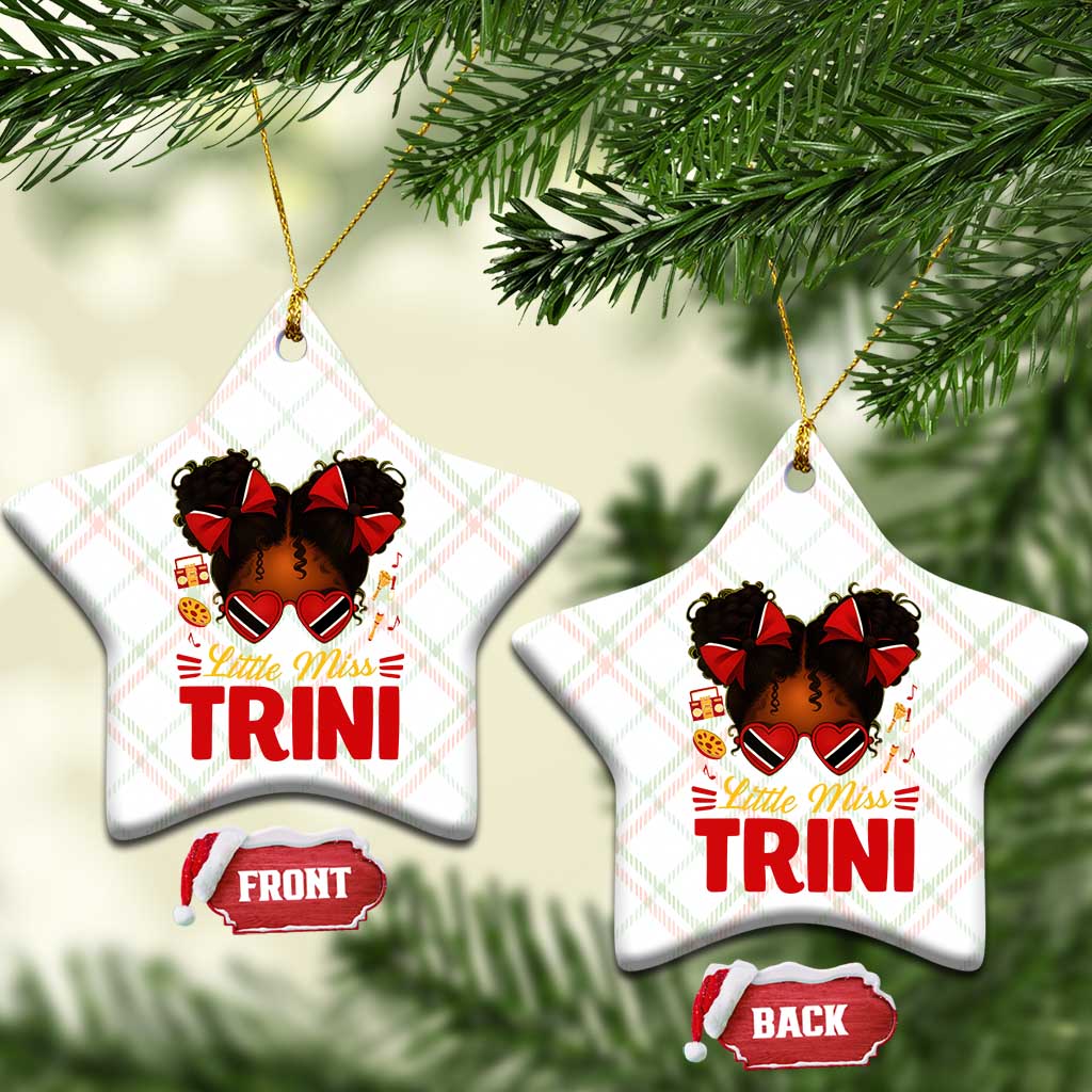 Little Miss Trinidad And Tobago Ceramic Ornament Afro Black Messy Bun Girl Trini Flag Bow TS10 Print Your Wear