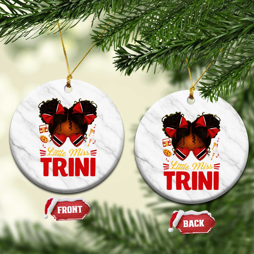 Little Miss Trinidad And Tobago Ceramic Ornament Afro Black Messy Bun Girl Trini Flag Bow TS10 1pc White Marble Print Your Wear