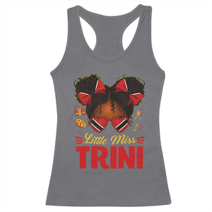 Little Miss Trinidad And Tobago Racerback Tank Top Afro Black Messy Bun Girl Trini Flag Bow TS10 Charcoal Print Your Wear