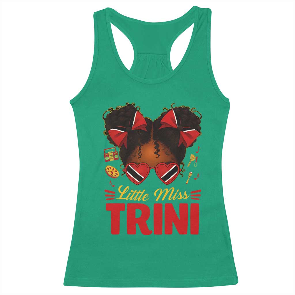 Little Miss Trinidad And Tobago Racerback Tank Top Afro Black Messy Bun Girl Trini Flag Bow TS10 Irish Green Print Your Wear