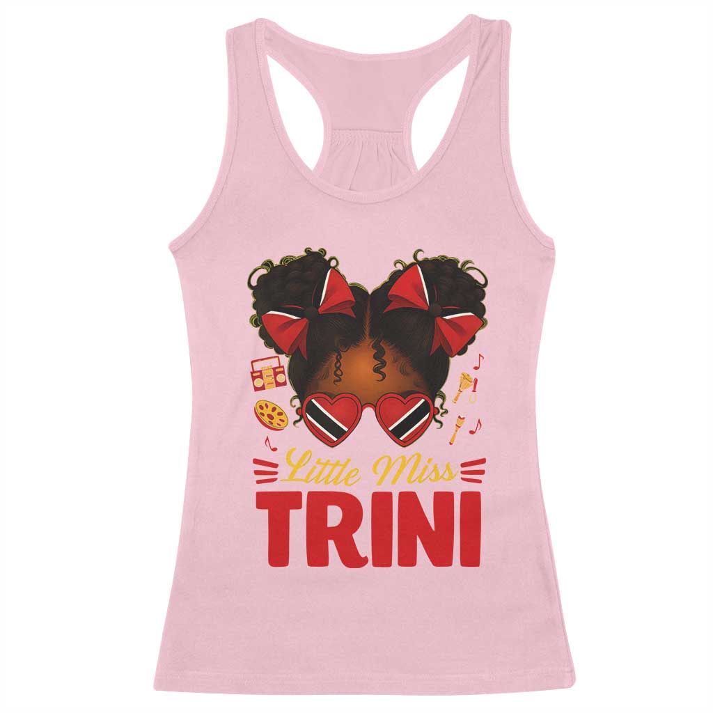 Little Miss Trinidad And Tobago Racerback Tank Top Afro Black Messy Bun Girl Trini Flag Bow TS10 Light Pink Print Your Wear