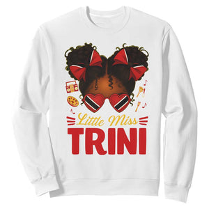Little Miss Trinidad And Tobago Sweatshirt Afro Black Messy Bun Girl Trini Flag Bow TS10 White Print Your Wear