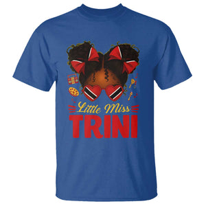 Little Miss Trinidad And Tobago T Shirt Afro Black Messy Bun Girl Trini Flag Bow TS10 Royal Blue Print Your Wear