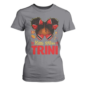 Little Miss Trinidad And Tobago T Shirt For Women Afro Black Messy Bun Girl Trini Flag Bow TS10 Charcoal Print Your Wear