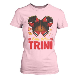 Little Miss Trinidad And Tobago T Shirt For Women Afro Black Messy Bun Girl Trini Flag Bow TS10 Light Pink Print Your Wear