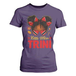 Little Miss Trinidad And Tobago T Shirt For Women Afro Black Messy Bun Girl Trini Flag Bow TS10 Purple Print Your Wear