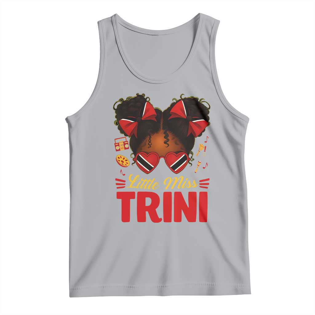 Little Miss Trinidad And Tobago Tank Top Afro Black Messy Bun Girl Trini Flag Bow TS10 Athletic Heather Print Your Wear