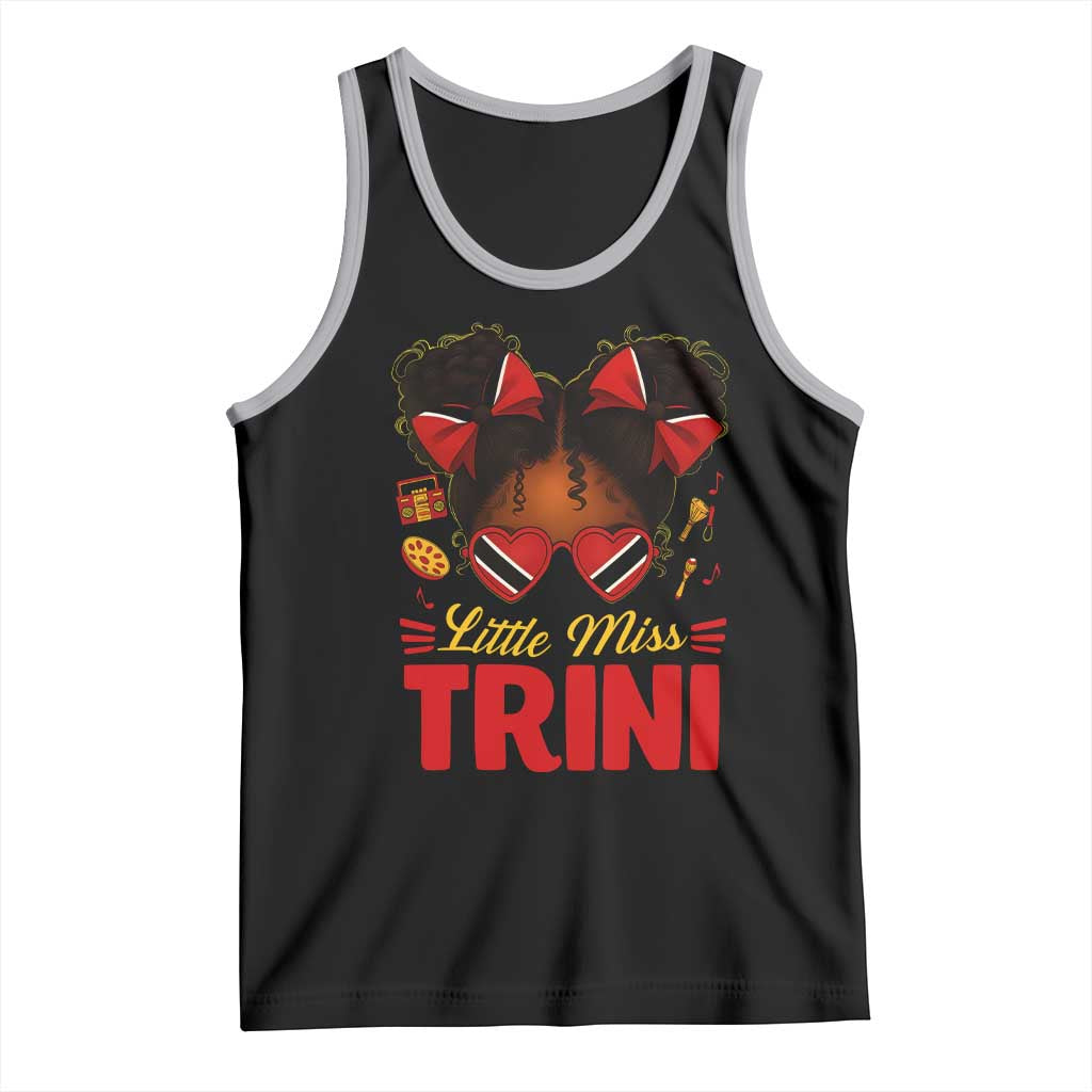 Little Miss Trinidad And Tobago Tank Top Afro Black Messy Bun Girl Trini Flag Bow TS10 Black Athletic Heather Print Your Wear