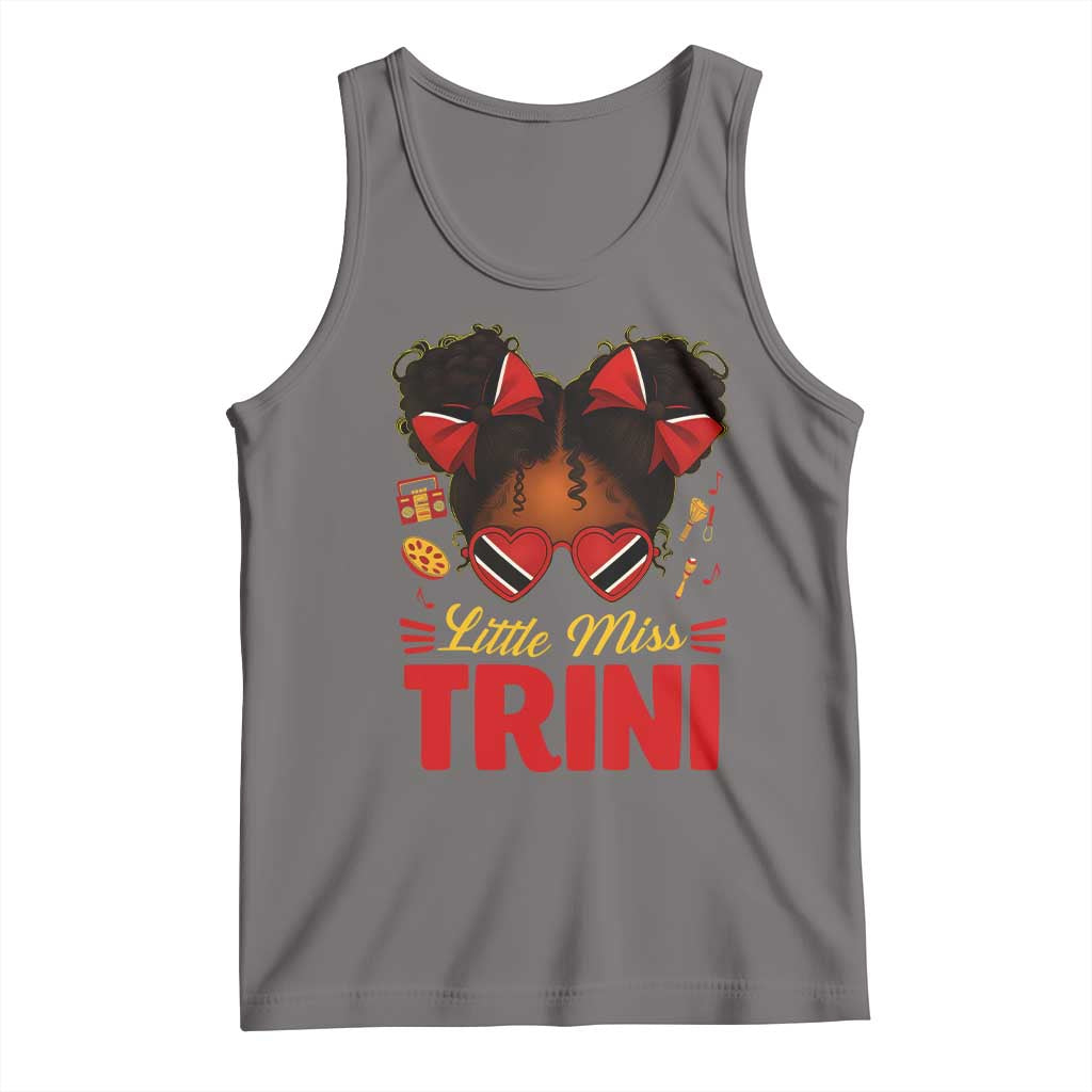 Little Miss Trinidad And Tobago Tank Top Afro Black Messy Bun Girl Trini Flag Bow TS10 Deep Heather Print Your Wear