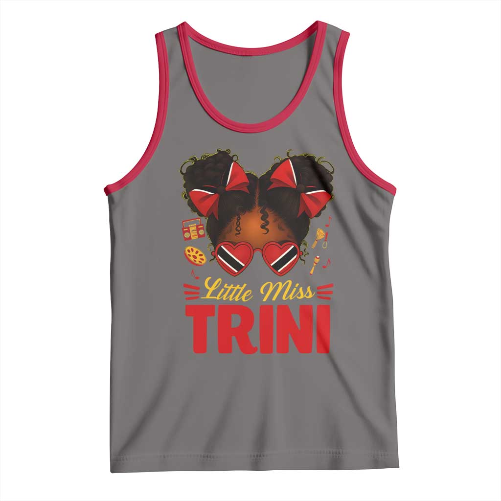 Little Miss Trinidad And Tobago Tank Top Afro Black Messy Bun Girl Trini Flag Bow TS10 Deep Heather Red Print Your Wear